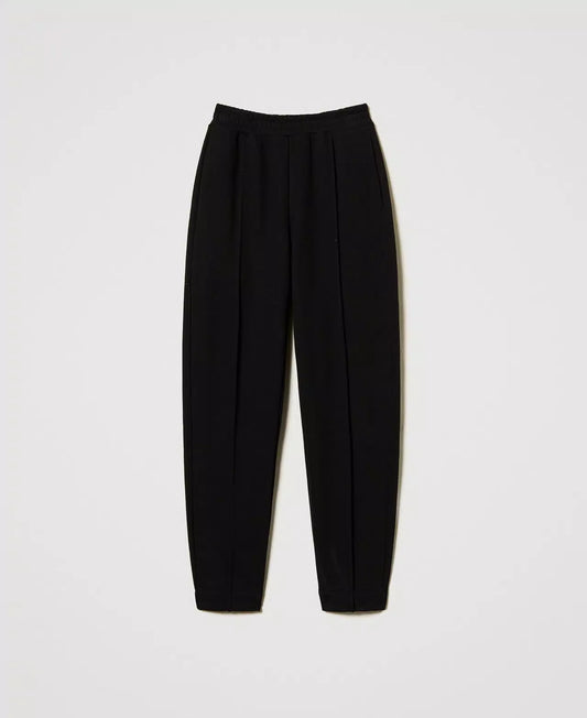 Plush fabric cigarette trousers