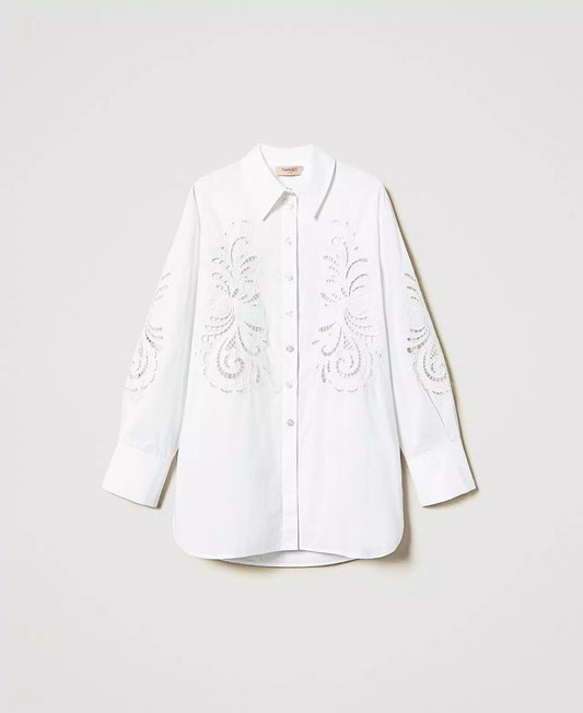 Oversized shirt with embroidery