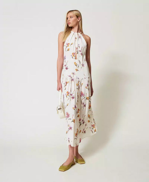Дълга рокля с флорален принт