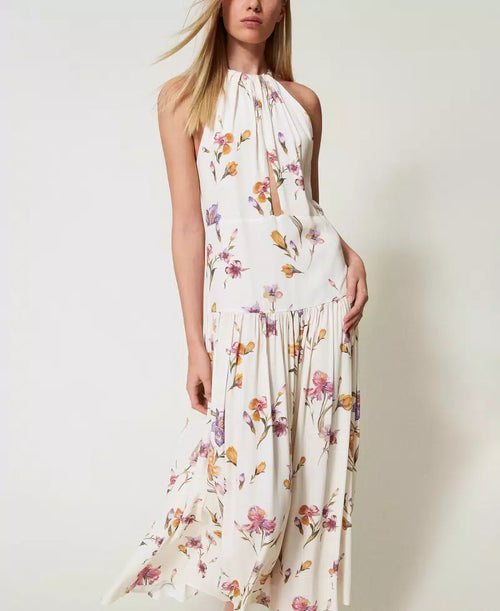 Дълга рокля с флорален принт