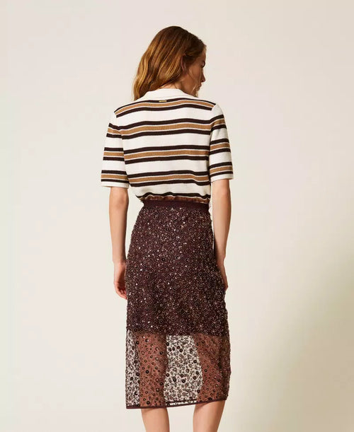 Миди пол Twinset от тюл с бродерия и пайети