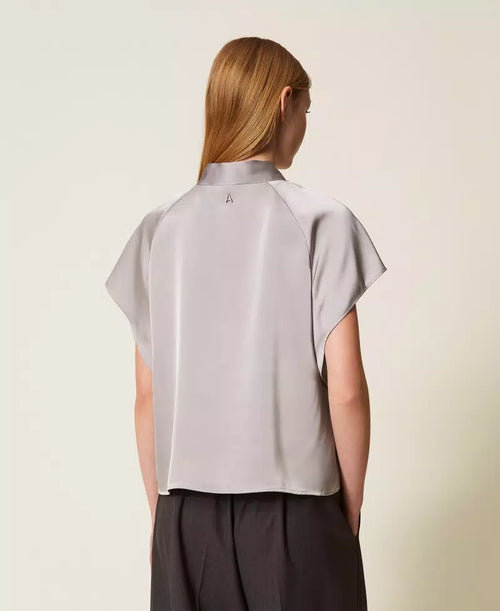 Сатенена риза с панделка Twinset