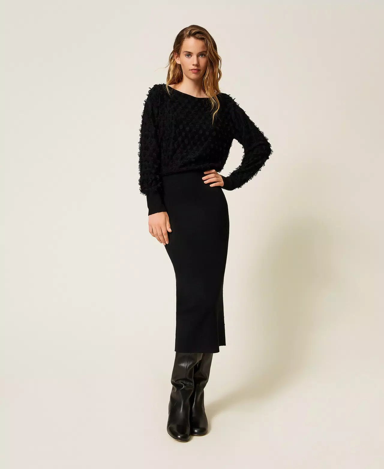 Рокля Actitude Twinset с диамантен десен