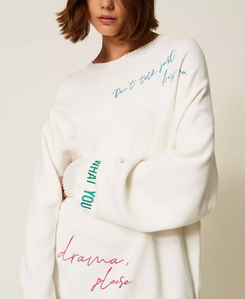 Пуловер от вискозна с бродерия Twinset Actitude