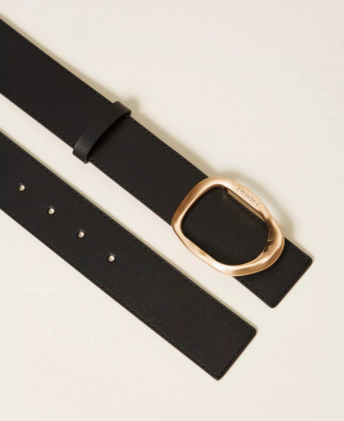 Двулицев колан Twinset от естествена кожа