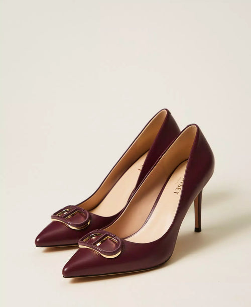 Кожени обувки с ток Twinset