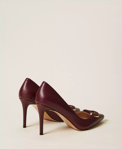 Кожени обувки с ток Twinset