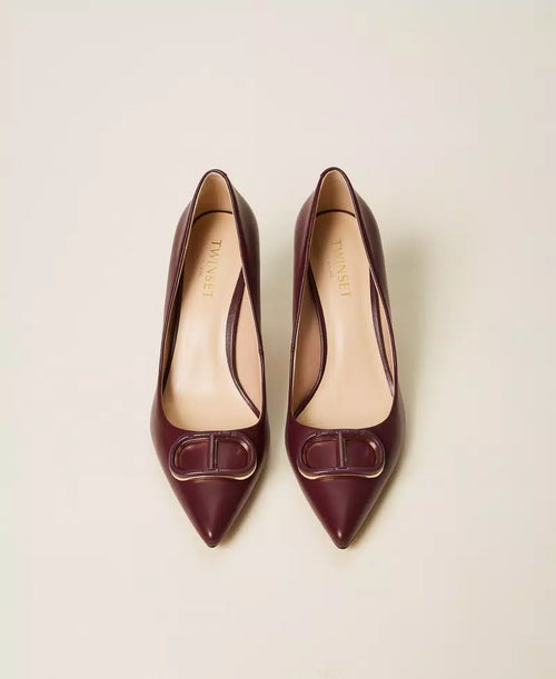 Кожени обувки с ток Twinset