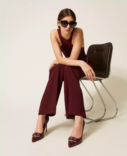 Кожени обувки с ток Twinset