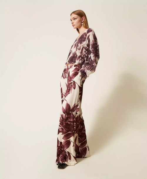 Елегантни панталони Twinset с флорален принт „Dahlia“