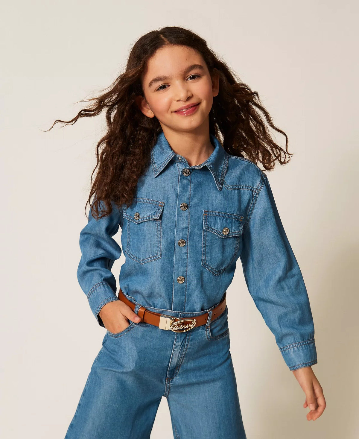 Риза Chambray с джобове Twinset girl