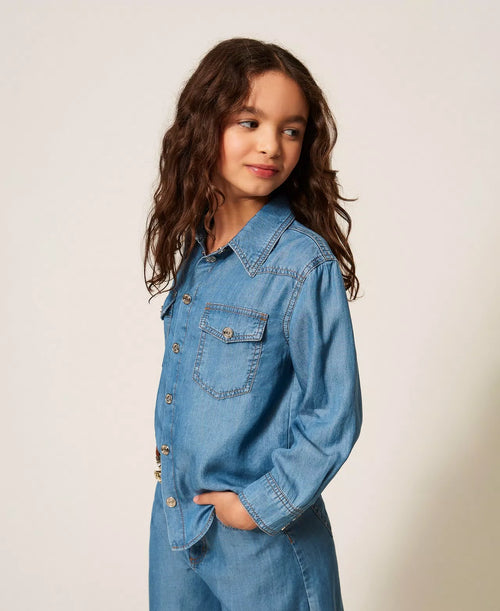 Риза Chambray с джобове Twinset girl