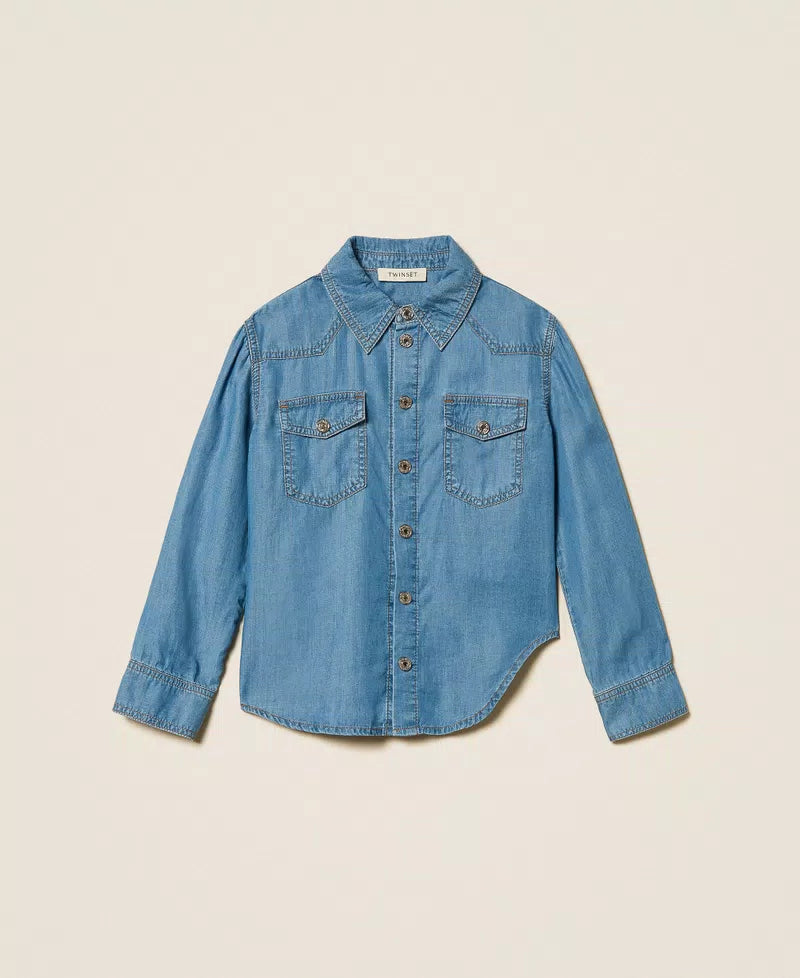 Риза Chambray с джобове Twinset girl