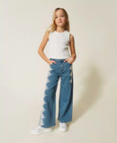 Топ Ribbed top with studs Twinset Girl