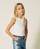Топ Ribbed top with studs Twinset Girl