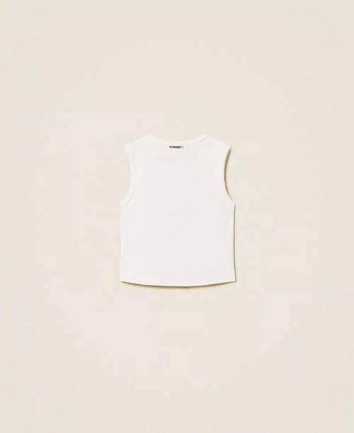 Топ Ribbed top with studs Twinset Girl