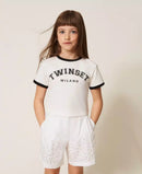 тениска с щампа на лого Twinset girl