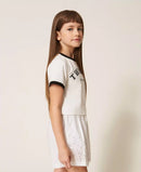 тениска с щампа на лого Twinset girl