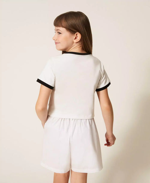 тениска с щампа на лого Twinset girl