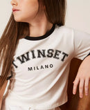 тениска с щампа на лого Twinset girl
