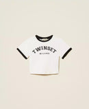тениска с щампа на лого Twinset girl