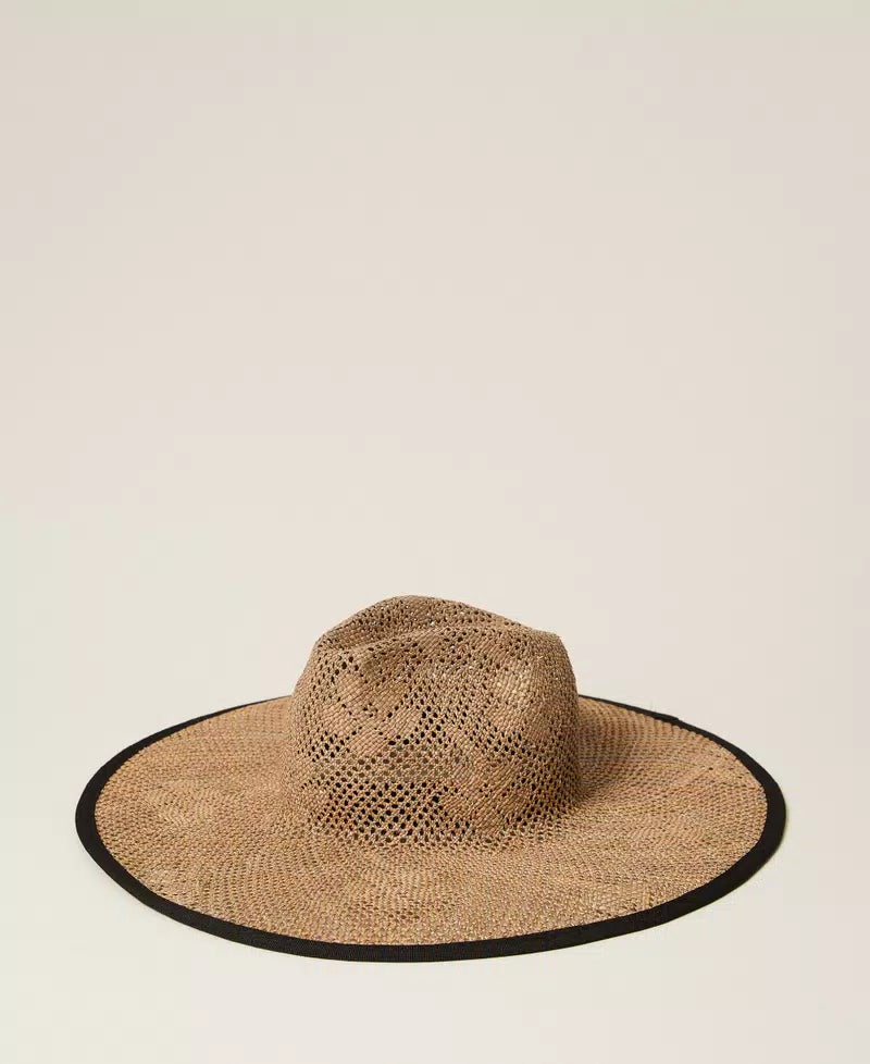 Шапка с ефект на слама и цветя Twinset