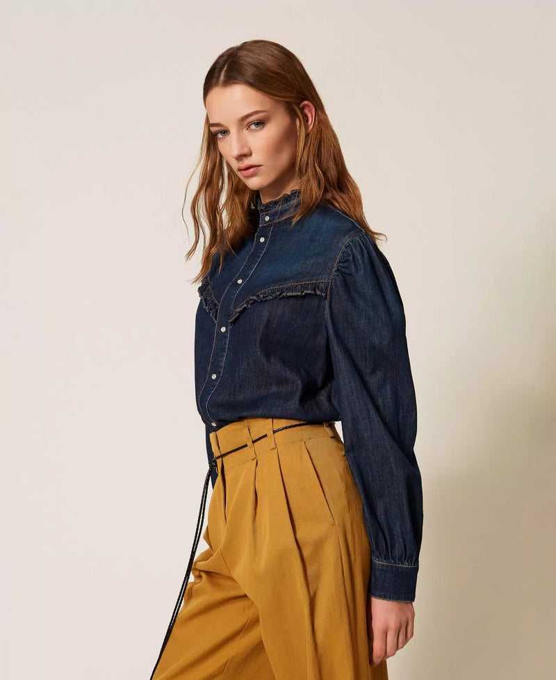 Дънкова риза с волани Twinset