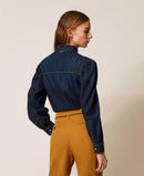 Дънкова риза с волани Twinset