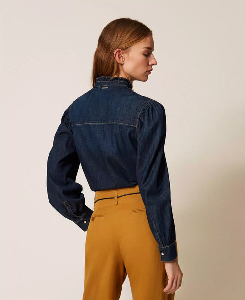 Дънкова риза с волани Twinset