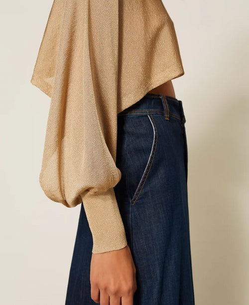 Къс пуловер с лурекс Twinset