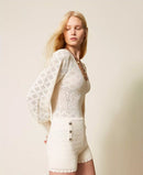 Плетено боди с флорални детайли Twinset