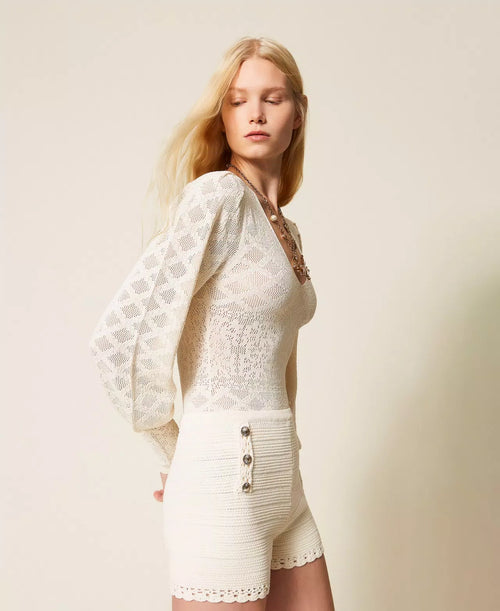 Плетено боди с флорални детайли Twinset