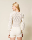 Плетено боди с флорални детайли Twinset