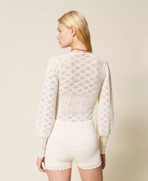 Плетено боди с флорални детайли Twinset