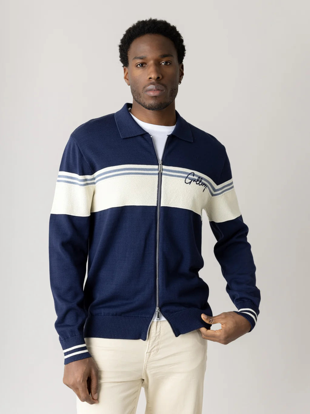 ЖИЛЕТКА MOS MOSH GALLERY Blam Stripe Polo Cardigan