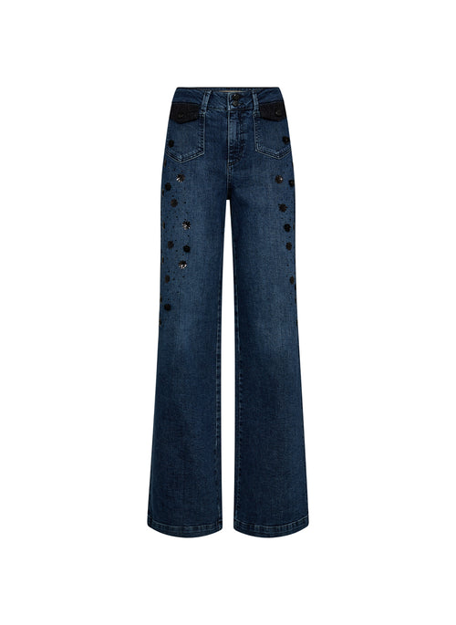 Дънки с флорална апликация Mos Mosh