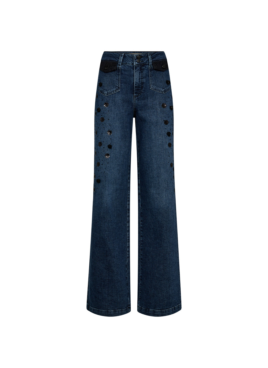 Дънки с флорална апликация Mos Mosh