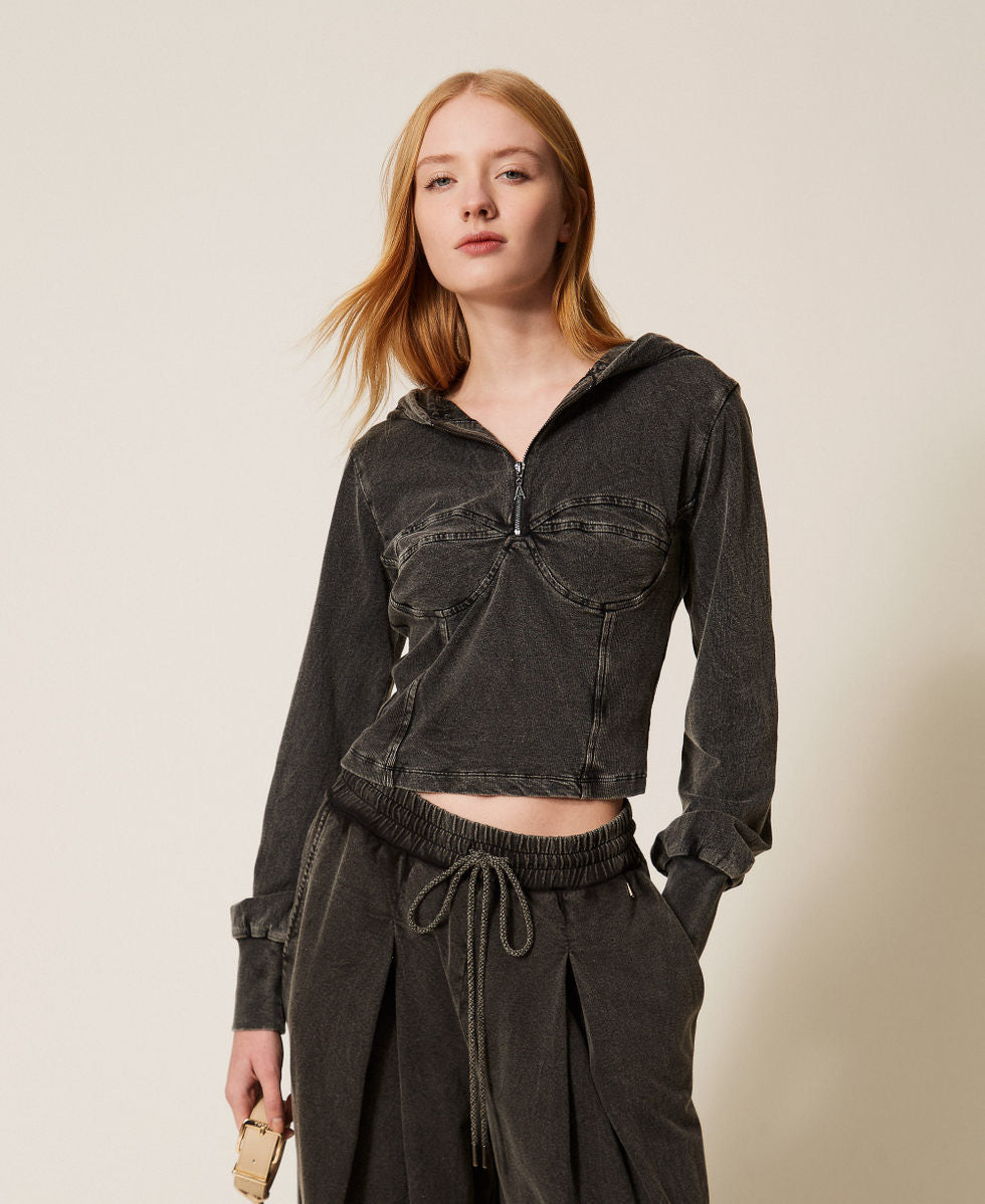 Суичър с качулка бюстие Twinset