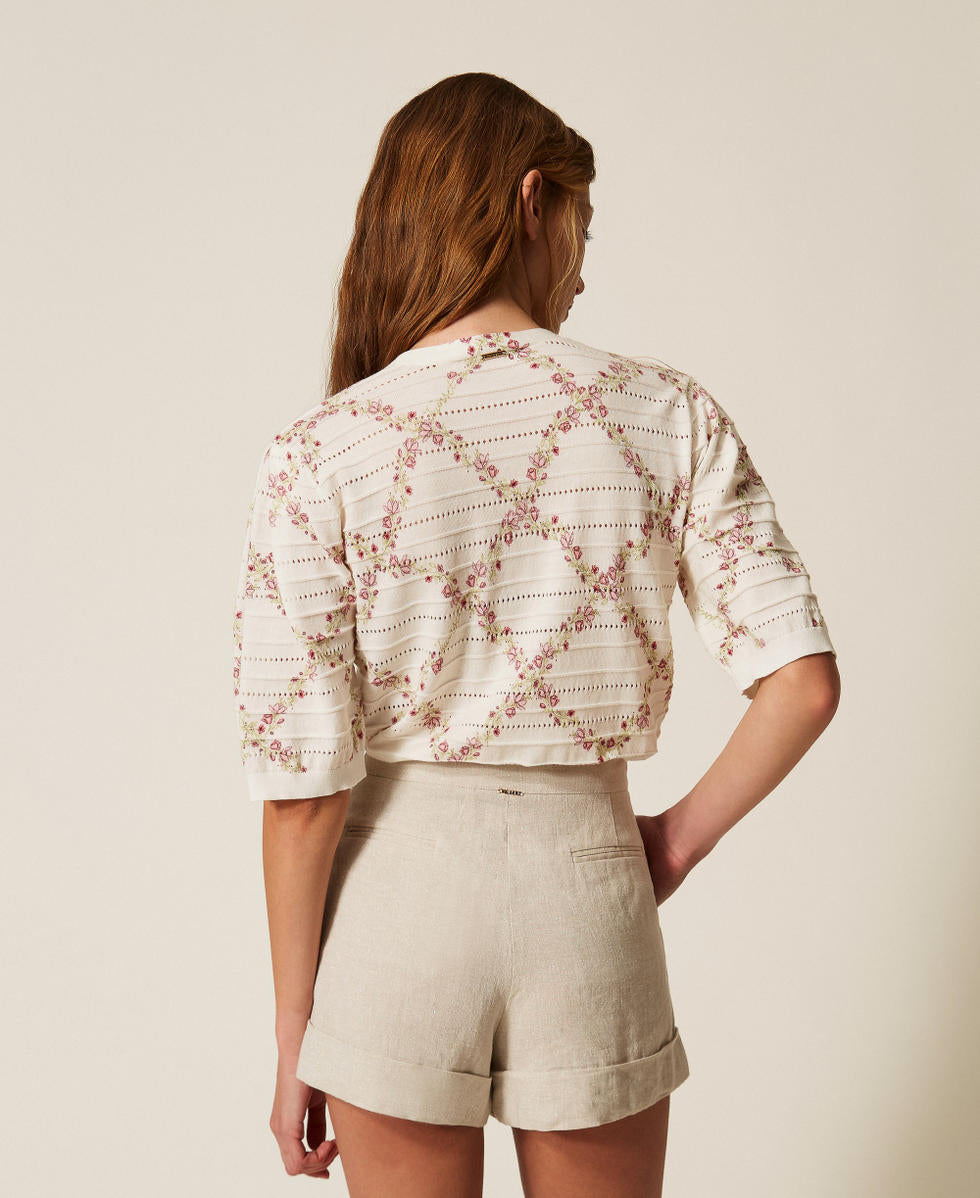 Ленени шорти с лурекс Twinset