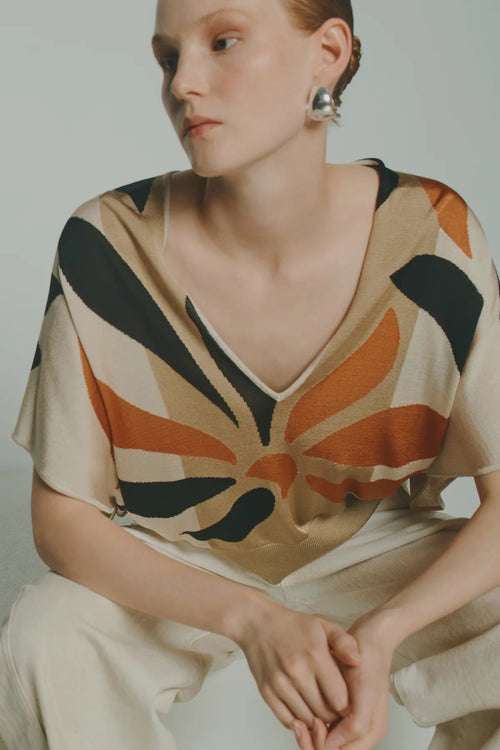 блуза VISCOSE INLAY TOP