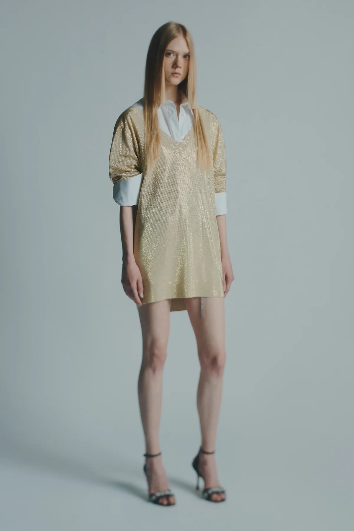 роля MICRO BEADED MINI DRESS