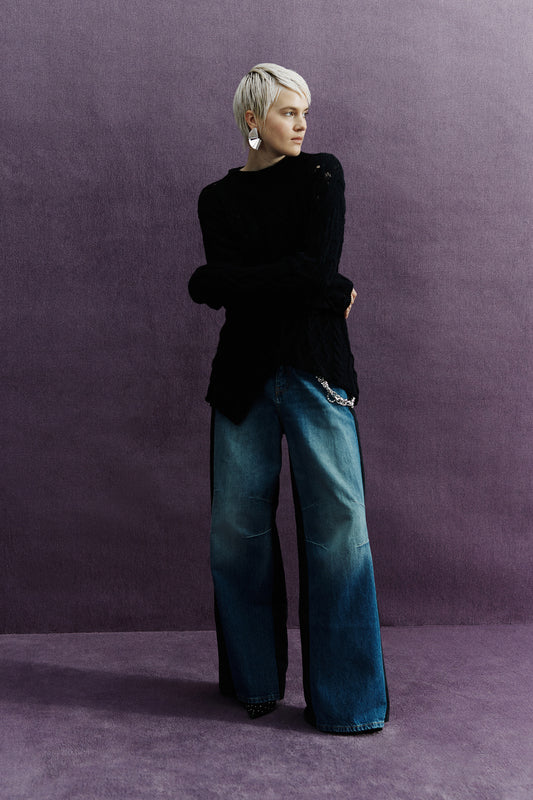 Панталон от микс деним CIRCUS HOTEL