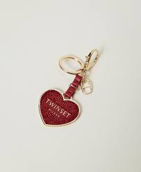 Heart keychain with logo - red