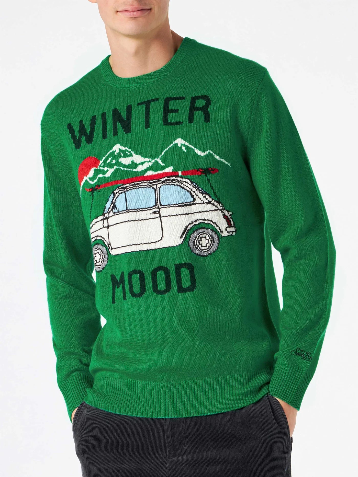 Мъжки пуловер car print winter mood